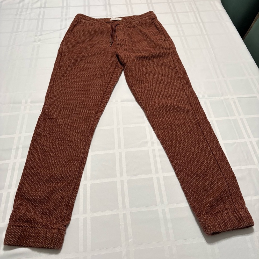 Taylor Stitch Apres Pant in Black Cherry Sashiko Large Organic Cotton Jogger